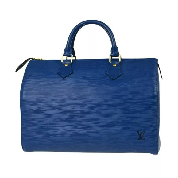 AUTHENTIC Louis Vuitton Blue Epi Speedy 30 Handbag - Picture 1 of 11
